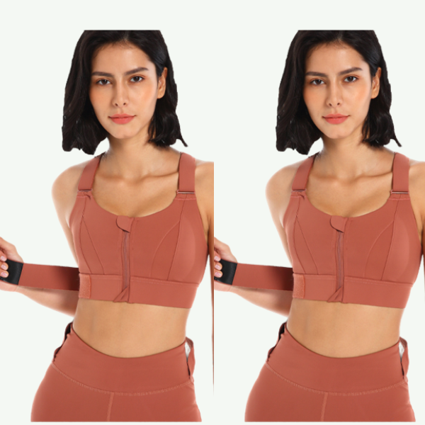 Helen bra® Women's High Impact Sports Bra PLUS Size Zip-Front Shock Absorber-Red