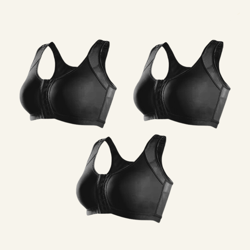 Women Full Coverage Front Closure Wire Free Back Support Posture Bra  X-Strap Brassiere Close Breast Augmentation Wireless, H54-black, Small :  : Clothing, Shoes & Accessories