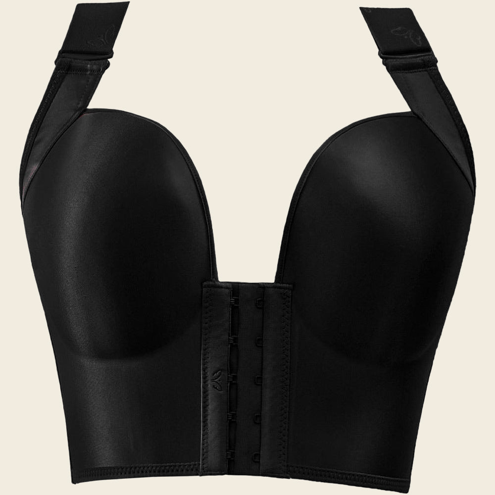 Helen Bra®-Front Closure Back Smoothing Bra-Black