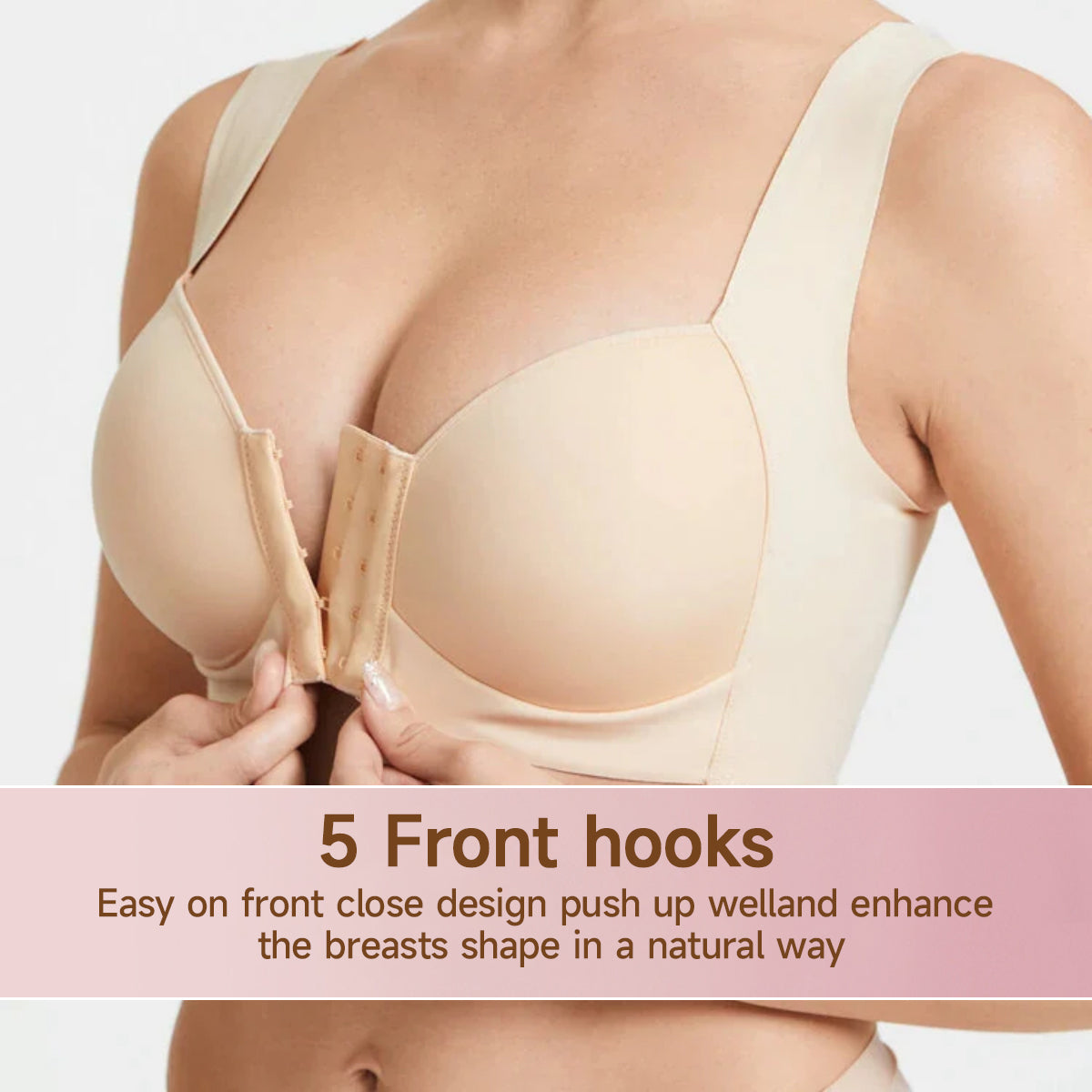 Helen Bra®-SEAMLESS FRONT CLOSURE WIRE-FREE 5D SHAPING PUSH UP COMFORT BRA (BUY 1 GET 2 FREE)-SKIN