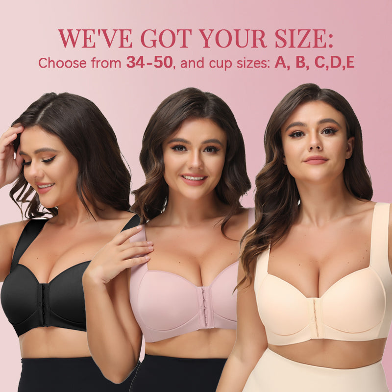 Helen Bra®-SEAMLESS FRONT CLOSURE WIRE-FREE 5D SHAPING PUSH UP COMFORT BRA (BUY 1 GET 2 FREE)-BLACK