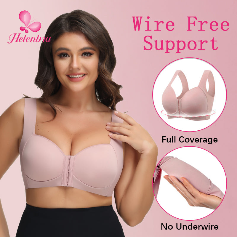 Helen Bra®-SEAMLESS FRONT CLOSURE WIRE-FREE 5D SHAPING PUSH UP COMFORT BRA (BUY 1 GET 2 FREE)-PINK