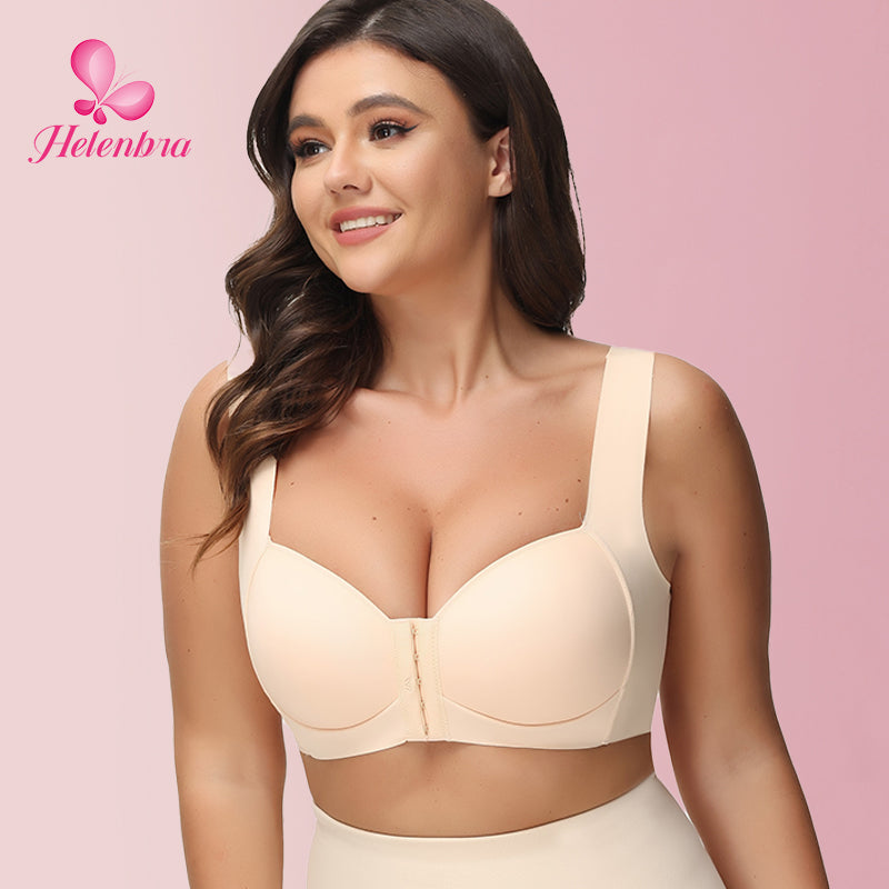 Helen Bra®-SEAMLESS FRONT CLOSURE WIRE-FREE 5D SHAPING PUSH UP COMFORT BRA (BUY 1 GET 2 FREE)-SKIN