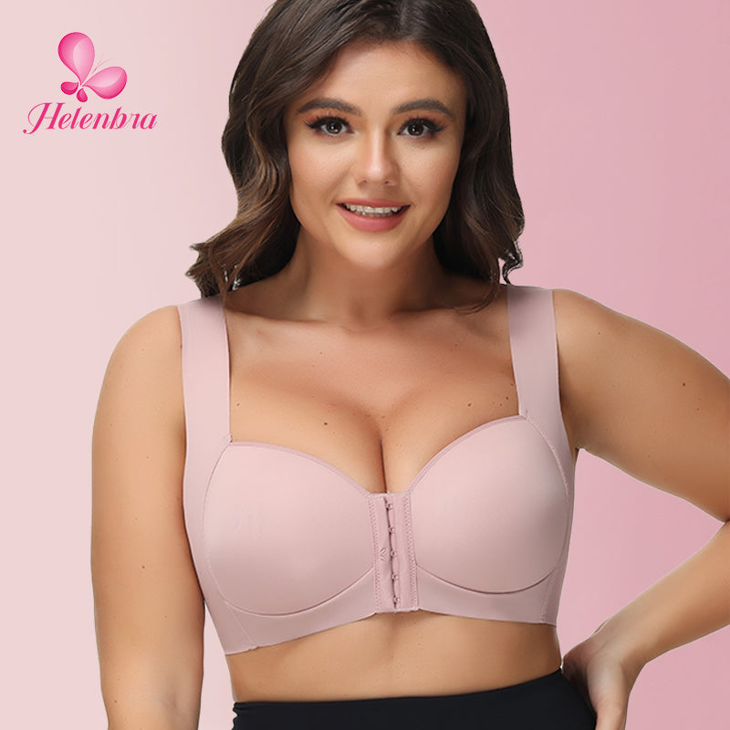 Helen Bra®-SEAMLESS FRONT CLOSURE WIRE-FREE 5D SHAPING PUSH UP COMFORT BRA (BUY 1 GET 2 FREE)-BLACK