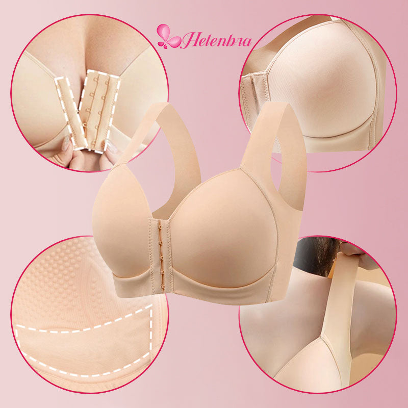 Helen Bra-SEAMLESS FRONT CLOSURE WIRE-FREE 5D SHAPING PUSH UP COMFORT BRA  (BUY 1 GET 2 FREE)-PINK