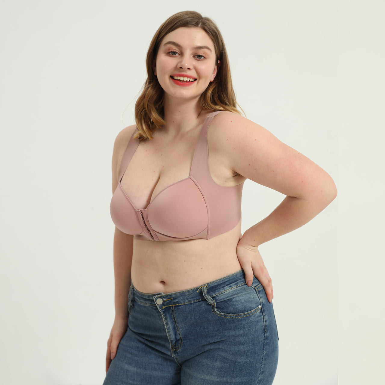 Helen Bra®-SEAMLESS FRONT CLOSURE WIRE-FREE 5D SHAPING PUSH UP COMFORT BRA (BUY 1 GET 2 FREE)-PINK