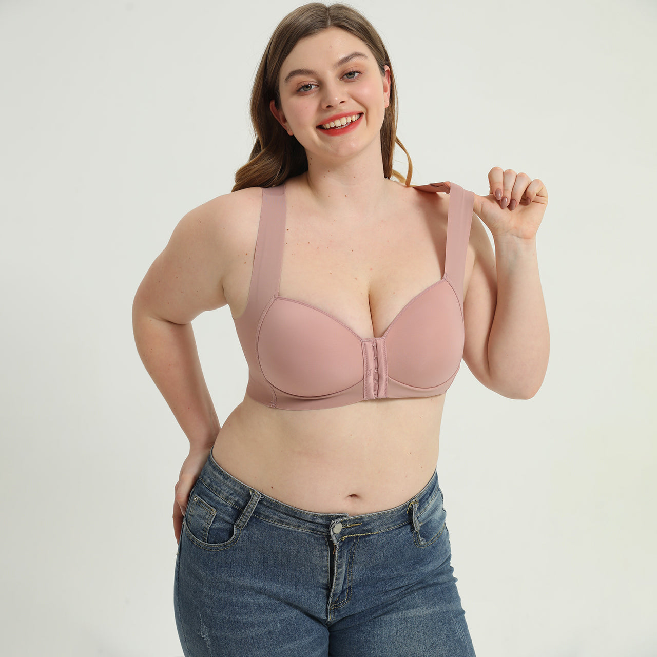 Helen Bra®-SEAMLESS FRONT CLOSURE WIRE-FREE 5D SHAPING PUSH UP COMFORT BRA (BUY 1 GET 2 FREE)-PINK