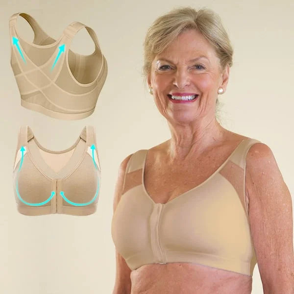 LELEBEAR Posture Bra Corrector for Women, Sursell Posture Correction  Front-Close Bra, Full Coverage X-Strap Back Support : : Everything  Else