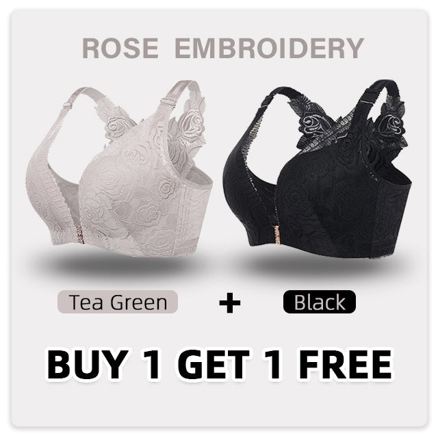 Helen Bra®—Front Fastening '5D' Stereoscopic Rose Embroidery Bra（BUY 1 GET 1 FREE）(2 PACK)